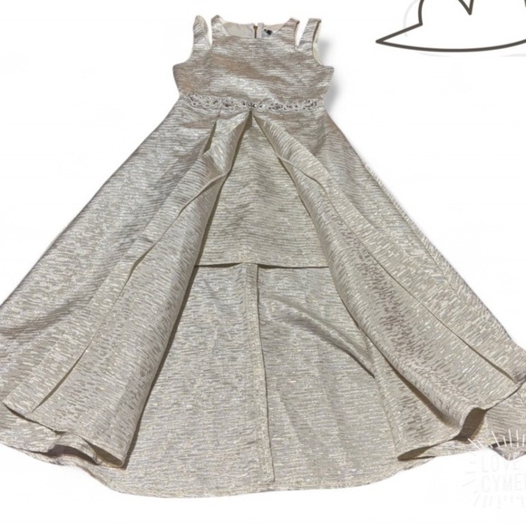 Rare Editions Shimmering Silver Formal Dress - Picture 2 of 14